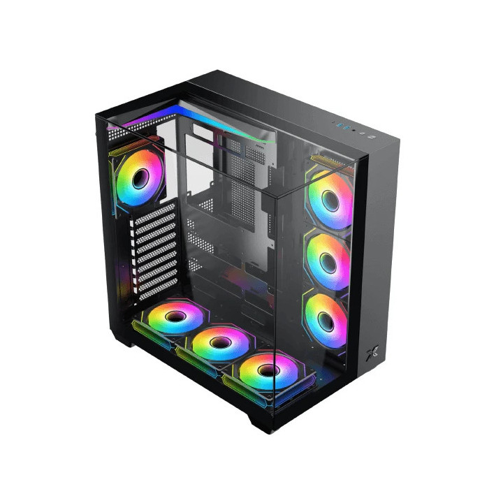 Кутия за компютър Xigmatek Aqua V H23A, Middle Tower ATX, 7 ARGB вентилатори, Tempered Glass - EN49071 - 2