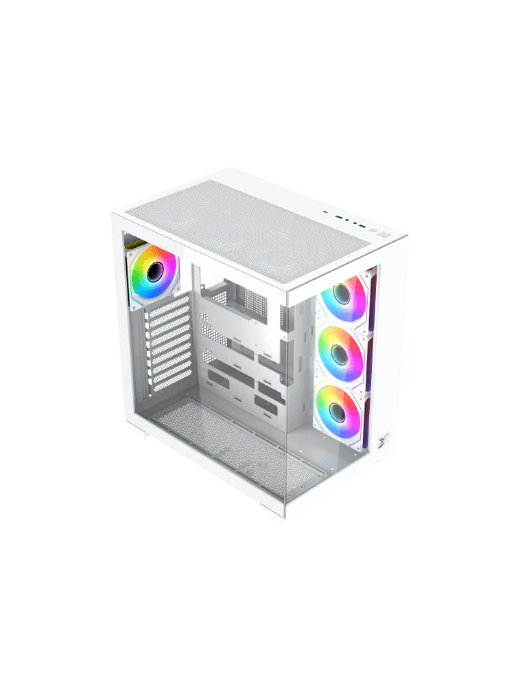 Кутия за компютър Xigmatek Aqua V Air Arctic H23A, Middle Tower ATX, 7x ARGB вентилатори, Tempered Glass - EN48777 - 2