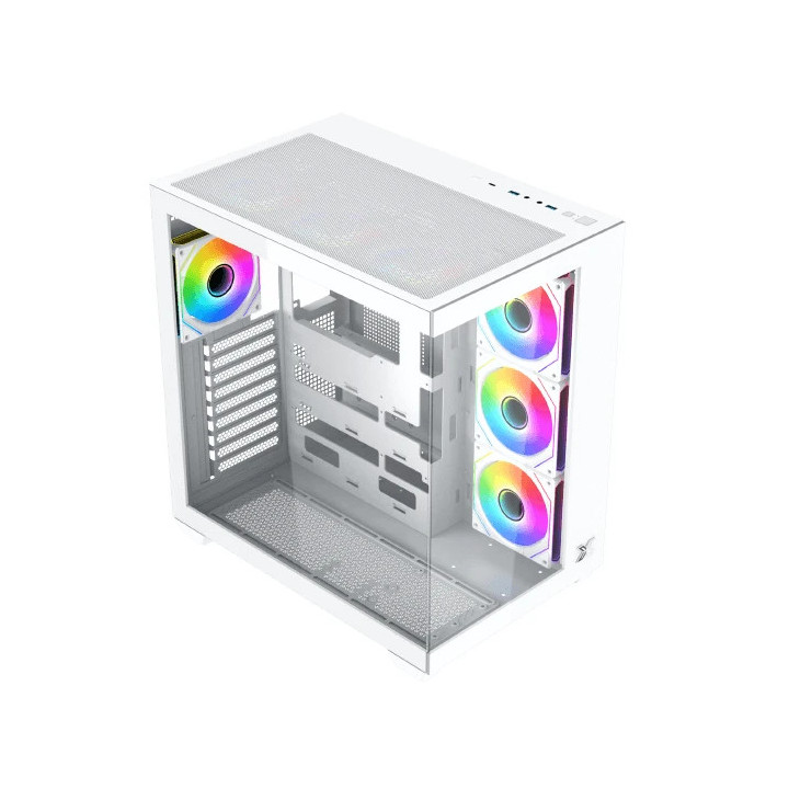 Кутия за компютър Xigmatek Aqua V Air Arctic H23A, Middle Tower ATX, 7x ARGB вентилатори, Tempered Glass - EN48777 - 2