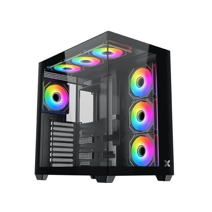 Кутия за компютър Xigmatek Aqua V Air H23A, Middle Tower ATX, 7 ARGB вентилатора, Tempered Glass - EN48760 - 1