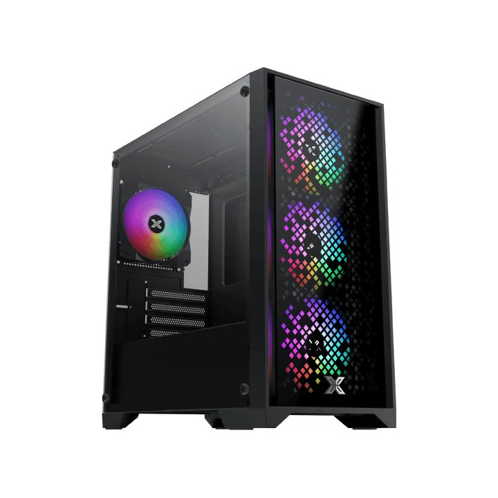 Кутия за компютър Xigmatek NYX II, mATX Mini Tower, 4 RGB вентилатора, Tempered Glass - EN42225 - 1