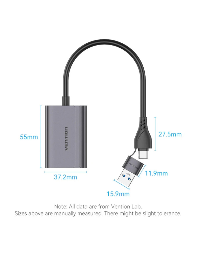 Преходник Vention, USB-C/A към HDMI, 1080p@60Hz - ACYHB - 14