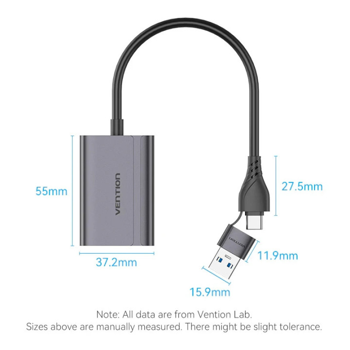 Преходник Vention, USB-C/A към HDMI, 1080p@60Hz - ACYHB - 14