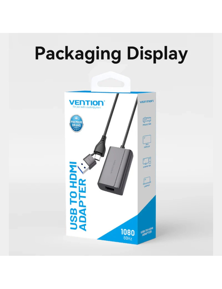 Преходник Vention, USB-C/A към HDMI, 1080p@60Hz - ACYHB - 15