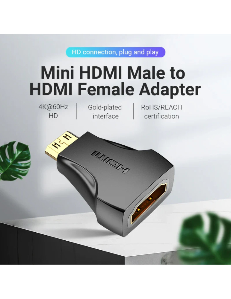 Преходник Vention Mini HDMI M/HDMI F, 4K 2160p 60Hz - AISB0 - 3