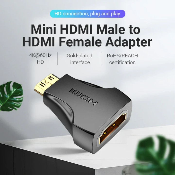 Преходник Vention Mini HDMI M/HDMI F, 4K 2160p 60Hz - AISB0 - 3