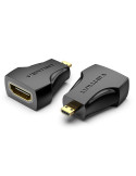 Преходник Vention Micro HDMI (type D) мъжски към HDMI женски, черен, екраниран, позлатени конектори, 4K 2160p @ 60Hz - AITB0 - 1