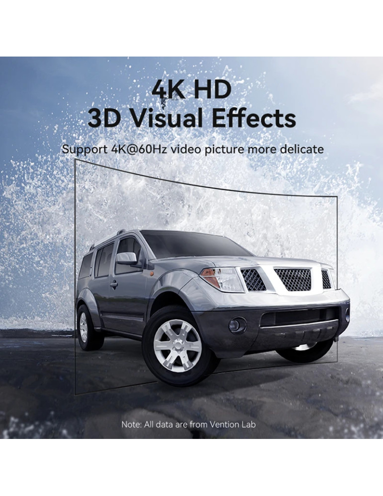 Преходник Vention Micro HDMI (type D) мъжски към HDMI женски, черен, екраниран, позлатени конектори, 4K 2160p @ 60Hz - AITB0 - 3