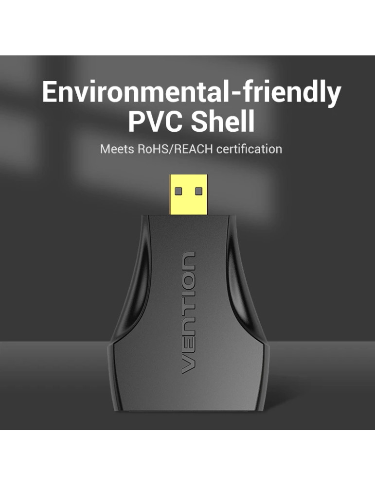 Преходник Vention Micro HDMI (type D) мъжски към HDMI женски, черен, екраниран, позлатени конектори, 4K 2160p @ 60Hz - AITB0 - 7