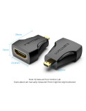 Преходник Vention Micro HDMI (type D) мъжски към HDMI женски, черен, екраниран, позлатени конектори, 4K 2160p @ 60Hz - AITB0 - 9