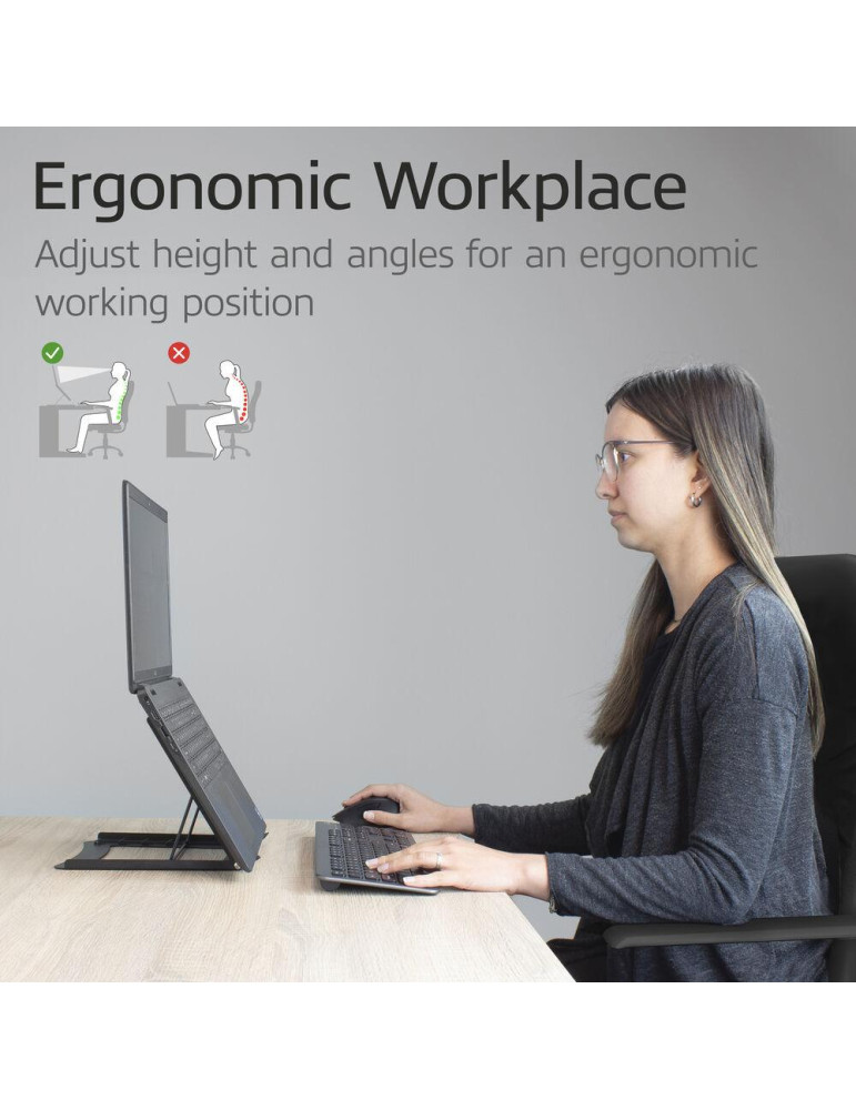 Сгъваема стойка за лаптоп ACT AC8145, 15.6", Черна - 4