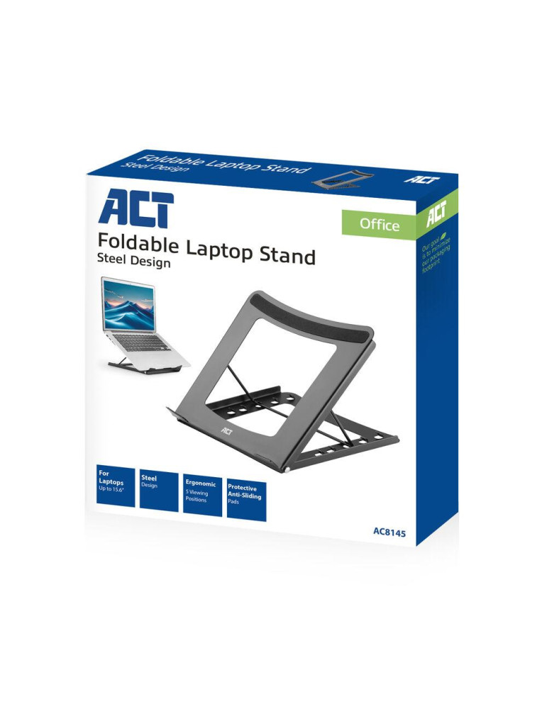 Сгъваема стойка за лаптоп ACT AC8145, 15.6", Черна - 13