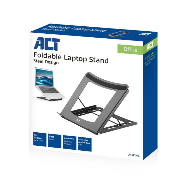 Сгъваема стойка за лаптоп ACT AC8145, 15.6", Черна - 13