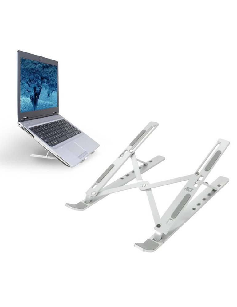 Алуминиева сгъваема стойка ACT AC8120, за лаптоп до 15.6" - 2