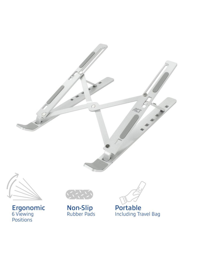 Алуминиева сгъваема стойка ACT AC8120, за лаптоп до 15.6" - 3