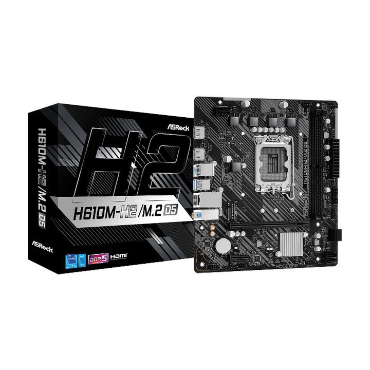 Дънна платка ASRock H610M-H2/M.2, Intel H610, DDR5, 2 DIMM Slots - 1