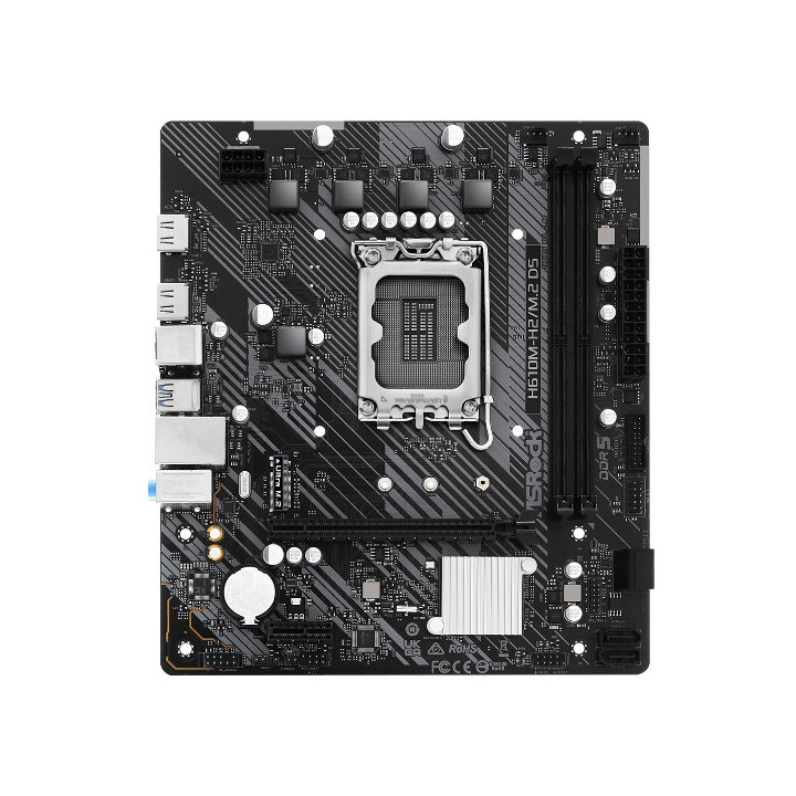 Дънна платка ASRock H610M-H2/M.2, Intel H610, DDR5, 2 DIMM Slots - 2