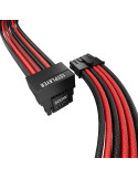 Модулен кабел 1stPlayer Custom Sleeved Modding Cable Black/Red, PCIe 5.0 12VHPWR M/M - FM2-B-BR