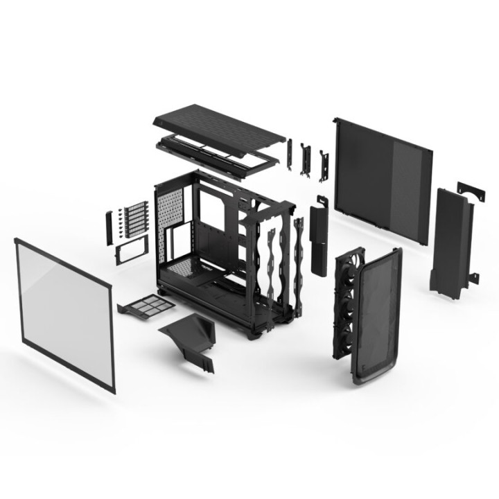 Кутия за компютър Fractal Design Meshify 3 XL Black TG Light Tint, Mid Tower ATX, черна с тъмно, закалено стъкло - FD-C-MES3X-02