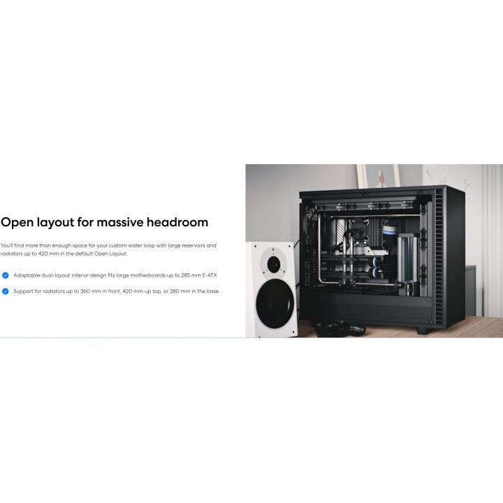 Кутия за компютър Fractal Design Define 7, E-ATX Mid Tower, Черен - FD-C-DEF7A-01 - 2