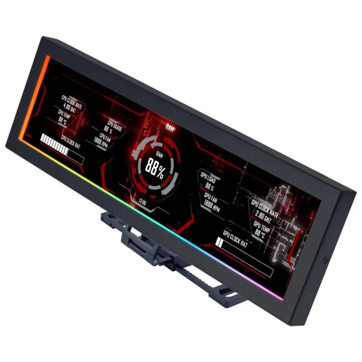 Команден панел Lian Li, 8.8" универсален екран, Черен - G89.SM088X.00 - 1