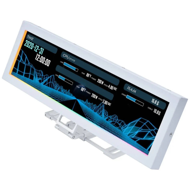 Команден панел Lian Li, 8.8" Universal Screen, Черен - G89.SM088W.00 - 1