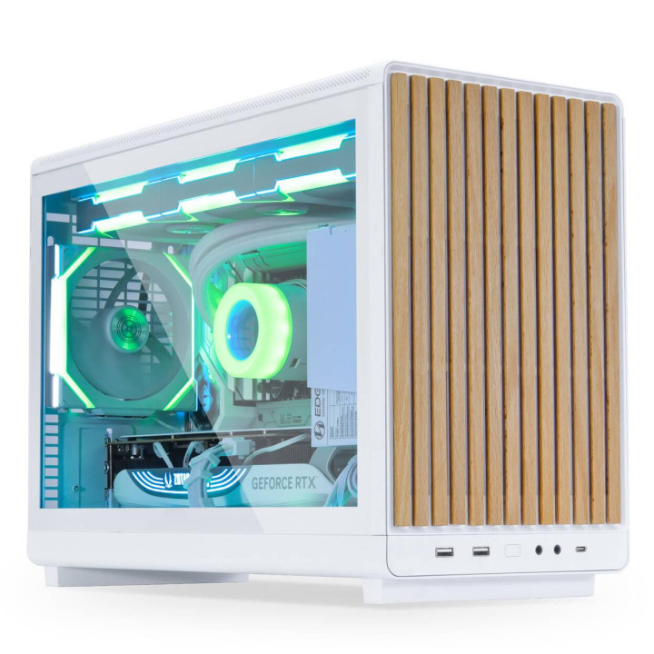 Кутия за компютър Lian-Li DAN A3-mATX Wood Edition White, Micro Tower, Tempered Glass - G99.A3W-WDG.00 - 1