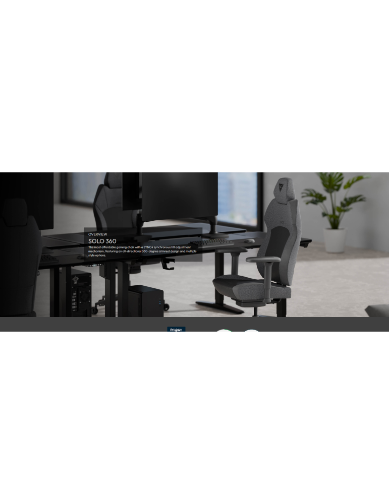 Геймърски стол ThunderX3 SOLO 360, Меш материал, Черен - GAGC-417 - 2