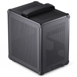 Кутия за компютър Jonsbo C6 Mesh, Micro ATX/Mini ITX, Mini Tower, до 255mm GPU, Черна - GEJB-133 - 1