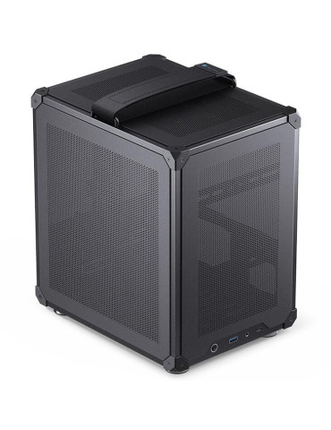 Кутия за компютър Jonsbo C6 Mesh, Micro ATX/Mini ITX, Mini Tower, до 255mm GPU, Черна - GEJB-133 - 1