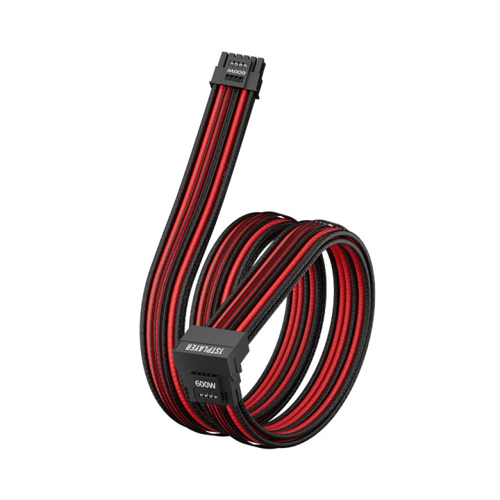 Модулен кабел 1stPlayer Custom Sleeved Modding Cable Black/Red, PCIe 5.0 12VHPWR M/M - FM2-B-BR