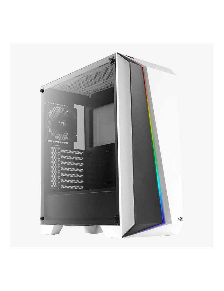 Кутия за компютър Aerocool Cylon Pro, Middle Tower, Бяла, Прозрачен панел, mATX съвместима - CYLON-PRO-G-WT-V2 - 1