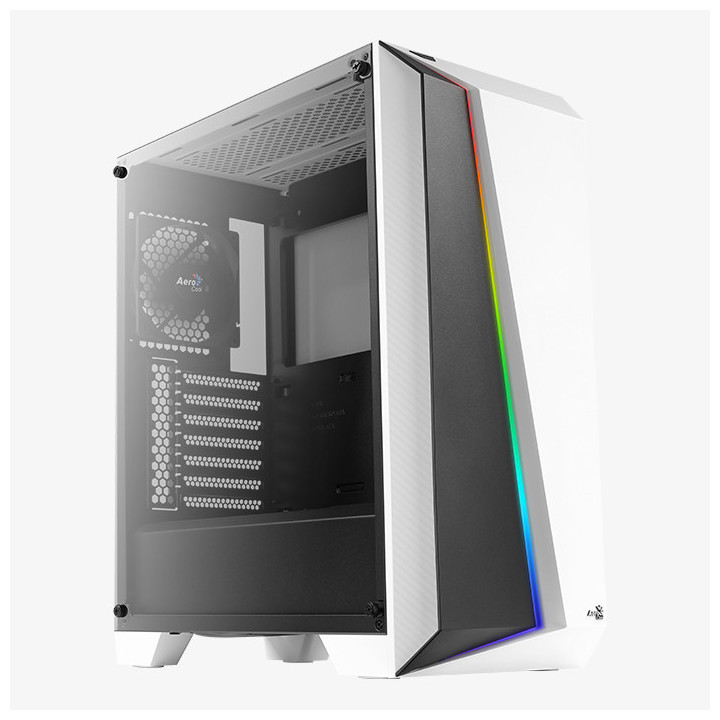 Кутия за компютър Aerocool Cylon Pro, Middle Tower, Бяла, Прозрачен панел, mATX съвместима - CYLON-PRO-G-WT-V2 - 1