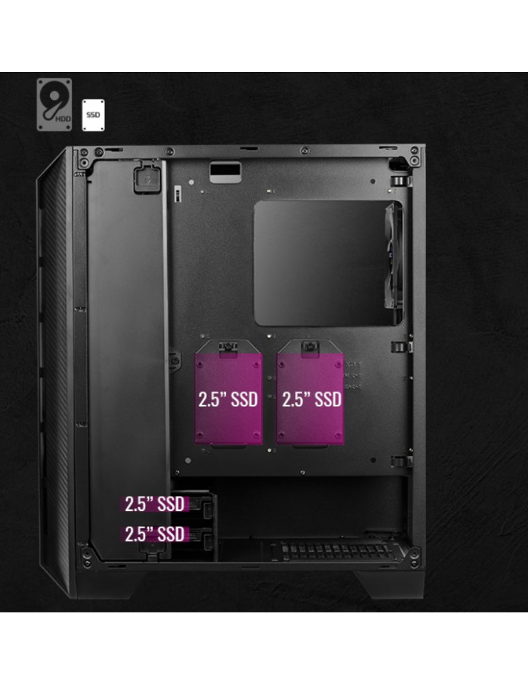 Кутия за компютър Aerocool Cylon Pro, Middle Tower, Бяла, Прозрачен панел, mATX съвместима - CYLON-PRO-G-WT-V2 - 11