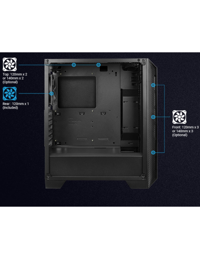 Кутия за компютър Aerocool Cylon Pro, Middle Tower, Бяла, Прозрачен панел, mATX съвместима - CYLON-PRO-G-WT-V2 - 14