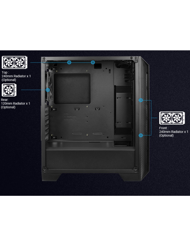 Кутия за компютър Aerocool Cylon Pro, Middle Tower, Бяла, Прозрачен панел, mATX съвместима - CYLON-PRO-G-WT-V2 - 15