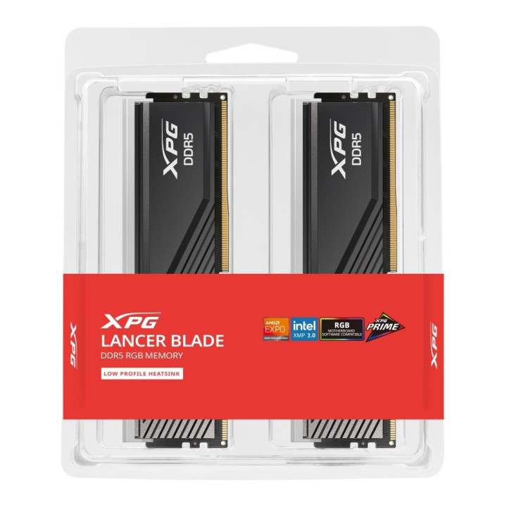 RAM памет ADATA LANCER BLADE RGB, 48GB(2x24GB) DDR5 6000MHz CL36 - AX5U6000C3624G-DTLABRBK - 2