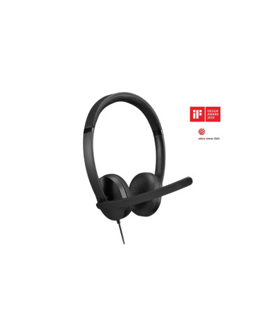 Слушалки Lenovo USB-A Wired Stereo Headset Gen 2, Over-Ear, Жичен, USB-A, Двустранен Boom микрофон, Шумопотискане - 4XD1P83425