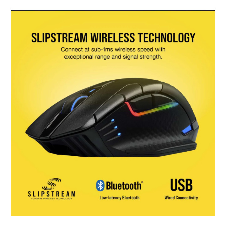 Bluetooth/Безжична геймърска мишка CORSAIR Dark Core RGB PRO, 18000 DPI, Оптичен сензор, RGB осветление - CH-9315011-EU - 5