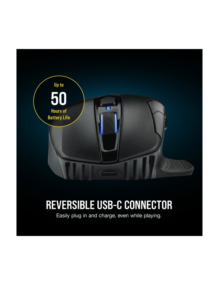 Bluetooth/Безжична геймърска мишка CORSAIR Dark Core RGB PRO, 18000 DPI, Оптичен сензор, RGB осветление - CH-9315011-EU - 7