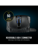 Bluetooth/Безжична геймърска мишка CORSAIR Dark Core RGB PRO, 18000 DPI, Оптичен сензор, RGB осветление - CH-9315011-EU - 7