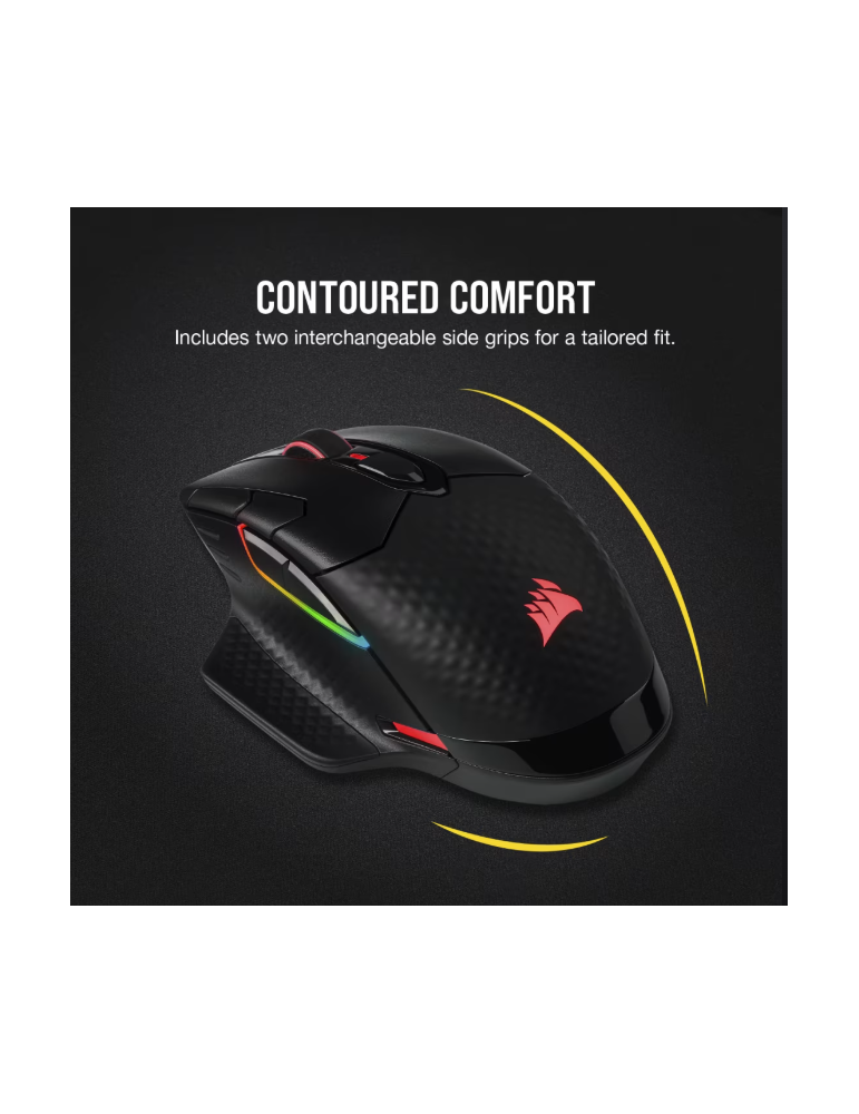 Bluetooth/Безжична геймърска мишка CORSAIR Dark Core RGB PRO, 18000 DPI, Оптичен сензор, RGB осветление - CH-9315011-EU - 8