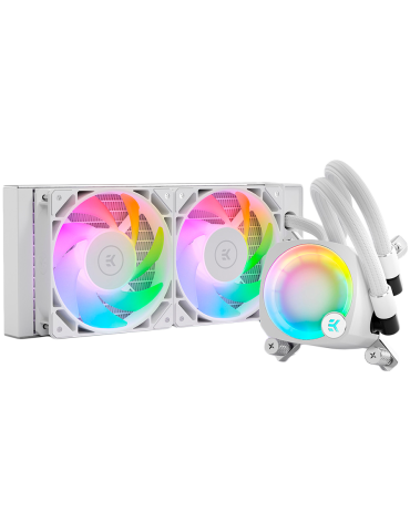 Водно охлаждане за процесор EKWB Nucleus AIO CR240 Lux, Бяло, 2x 120мм вентилатора, D-RGB, PWM Control - EKWB3831109897843 - 1