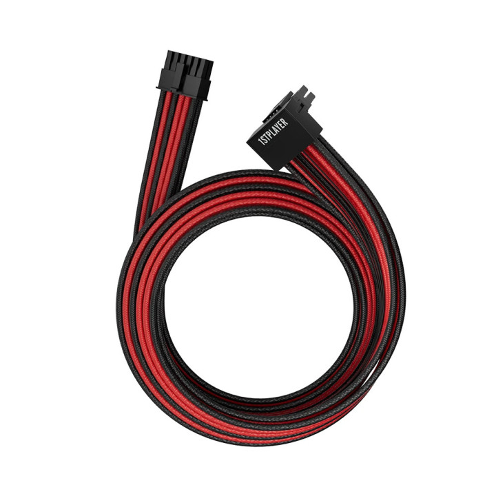 Модулен кабел 1stPlayer Custom Sleeved Modding Cable Black/Red, PCIe 5.0 12VHPWR M/M - FM2-B-BR