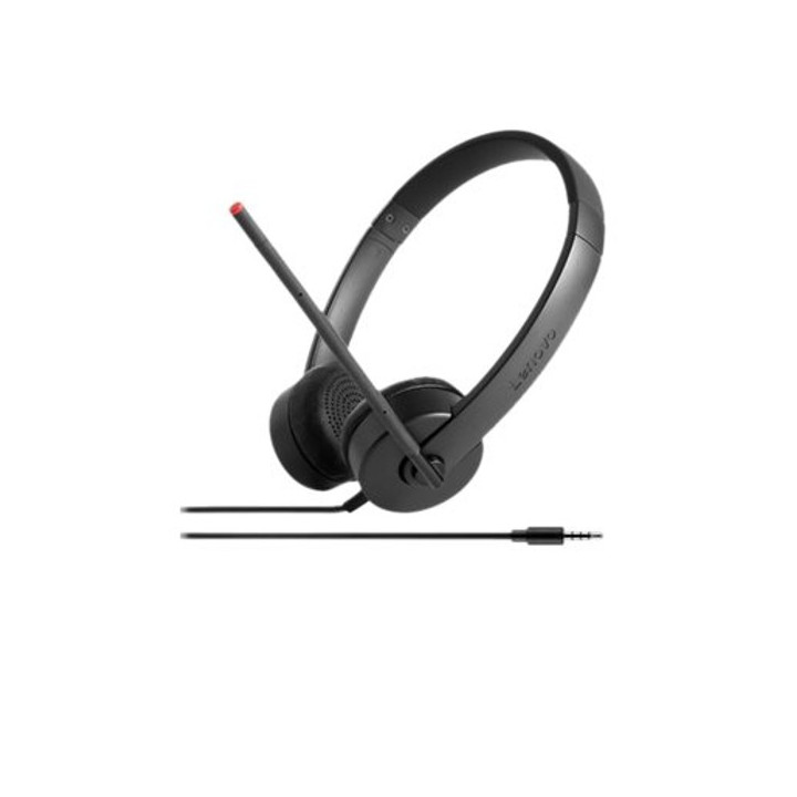 Слушалки LENOVO Essential, Стерео проводни On-ear с бум микрофон 3.5mm - 4XD0K25030 - 1