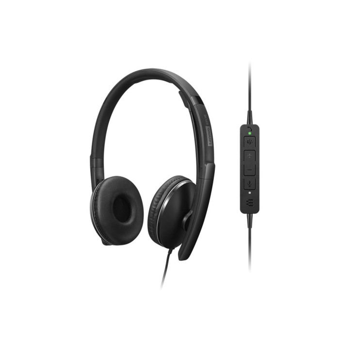 Слушалки Lenovo Gen2 On-ear, USB-C, черни, с микрофон, шумоподтискане - 4XD1M45627 - 8