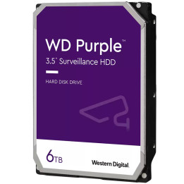 Твърд диск WD Purple 6TB Video Surveillance CMR, 3.5'', 256MB, SATA 6Gbps - WD64PURZ