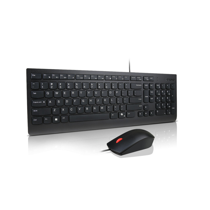 Клавиатура и мишка LENOVO Essential, жични, QWERTY българска подредба, USB - 4X31R64406 - 2