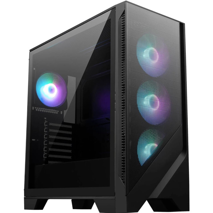 Кутия за компютър MSI MAG FORGE 320R AIRFLOW, Midi Tower, ATX/M-ATX/Mini-ITX, 4x 120mm ARGB вентилатори, Закалено стъкло - 306-7