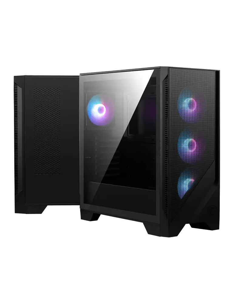 Кутия за компютър MSI MAG FORGE 320R AIRFLOW, Midi Tower, ATX/M-ATX/Mini-ITX, 4x 120mm ARGB вентилатори, Закалено стъкло - 306-7